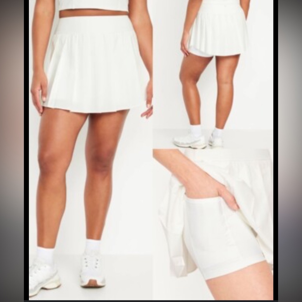 Old Navy Skirt - High-Waisted StretchTech Pleated Skort White NWT